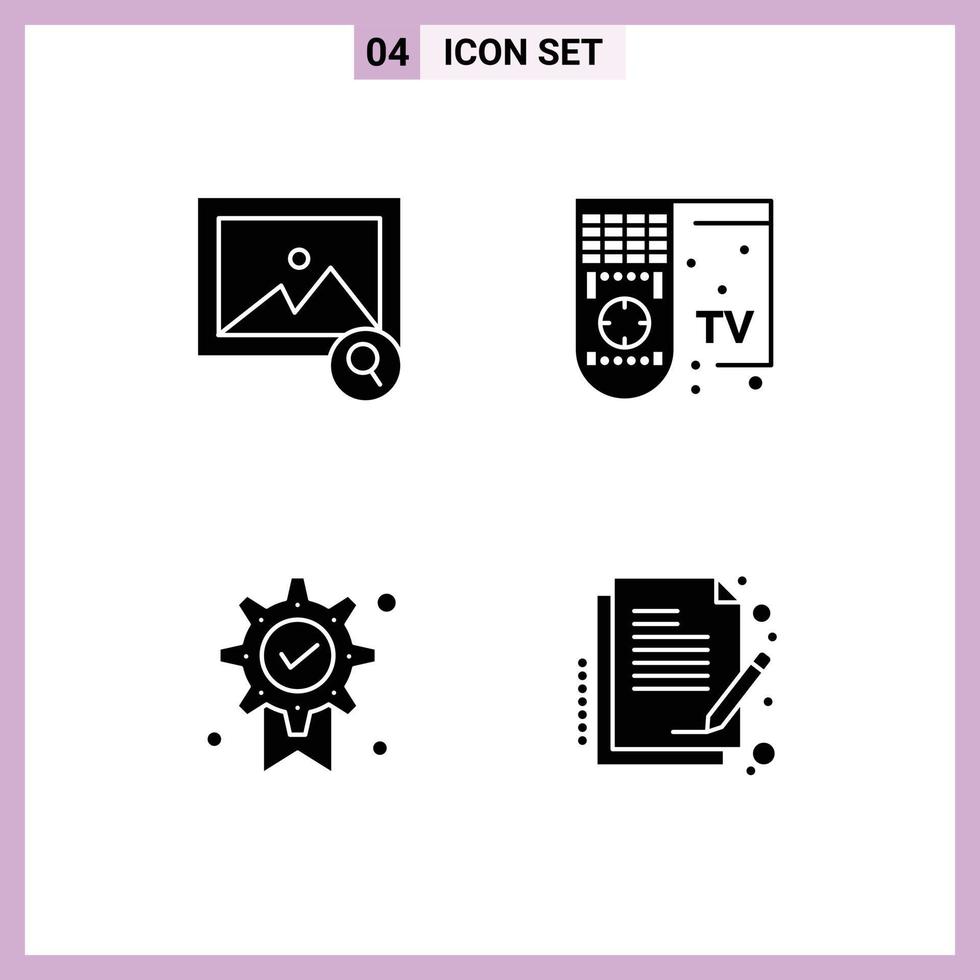 Set of Vector Solid Glyphs on Grid for image winner smart tv contract Editable Vector Design Elements
