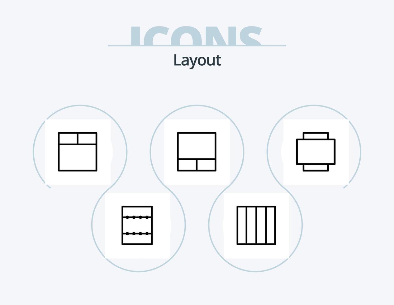 Layout Line Icon Pack 5 Icon Design. . vector