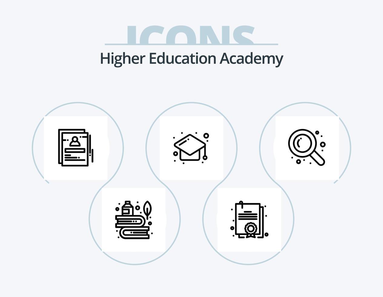 Academy Line Icon Pack 5 Icon Design. learning. abc. heart rate. monitor. study vector