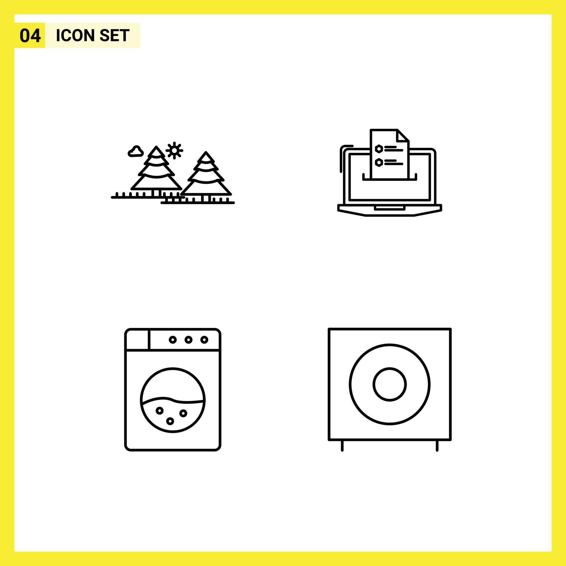 4 Line concept for Websites Mobile - 4 Line Concept For Websites Mobile And Apps Forest Resume Tree Business Web Editable Design Elements Free Vector