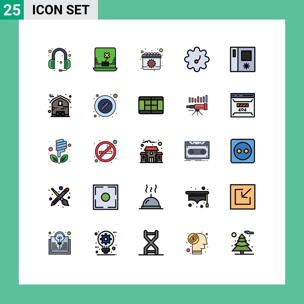 Universal Icon Symbols Group of 25 Modern Filled line Flat Colors of farm side by side easter refrigerator vegetable Editable Vector Design Elements