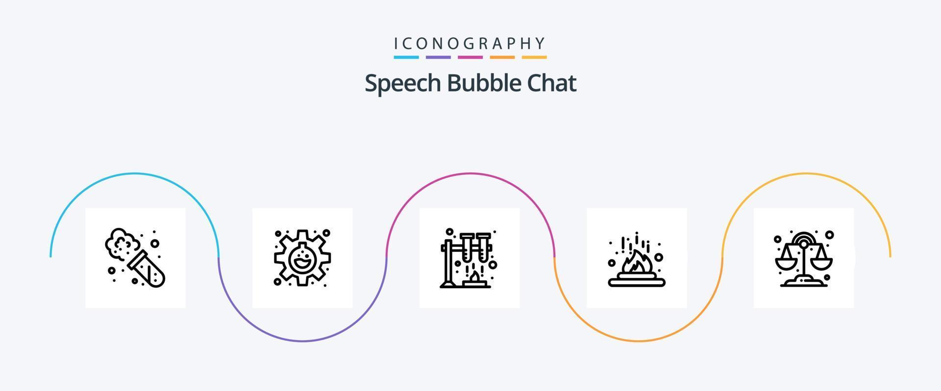 Chat Line 5 Icon Pack Including science. chemistry. science. science. heat vector