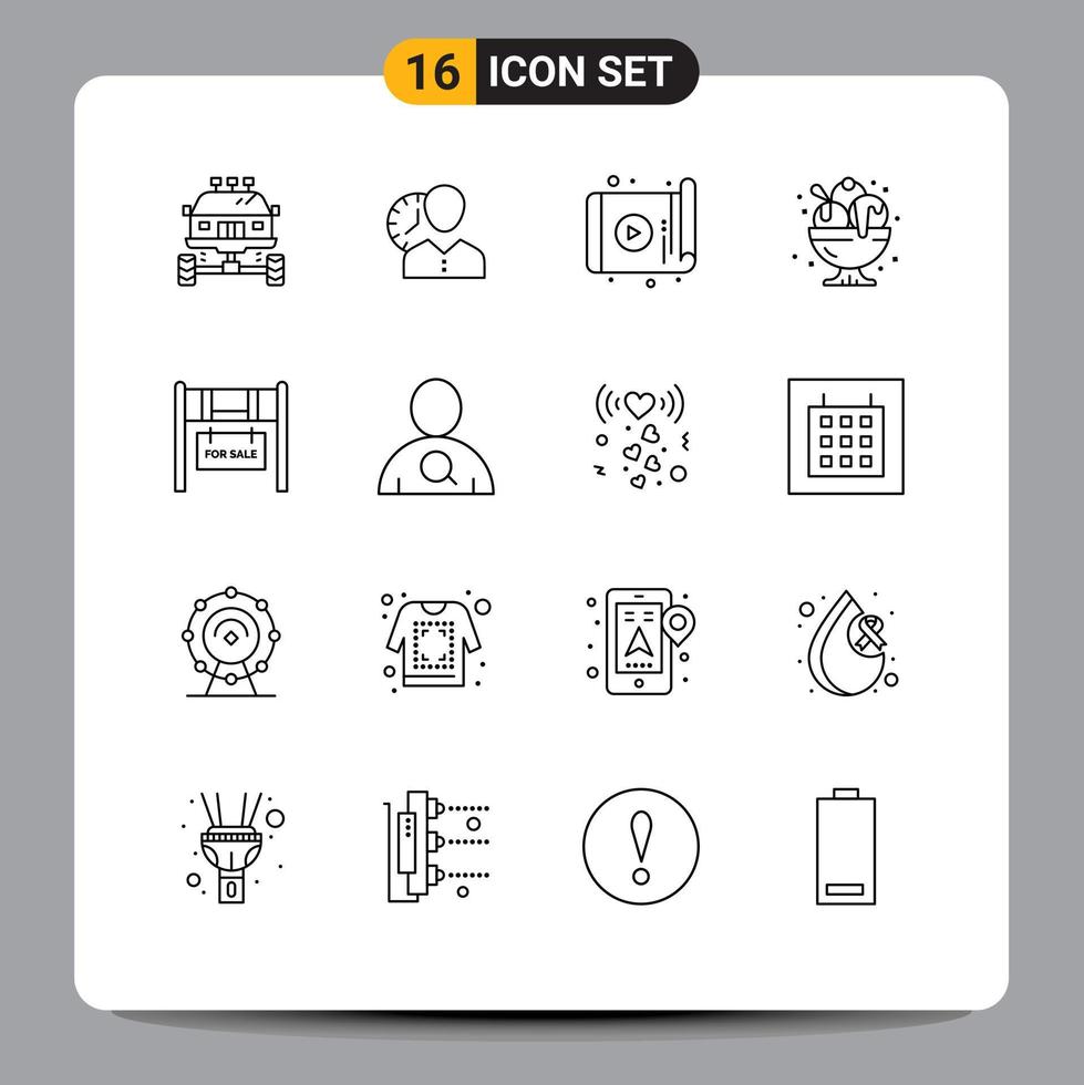 16 Outline concept for Websites Mobile and Apps app technology personal tablet user Editable Vector Design Elements