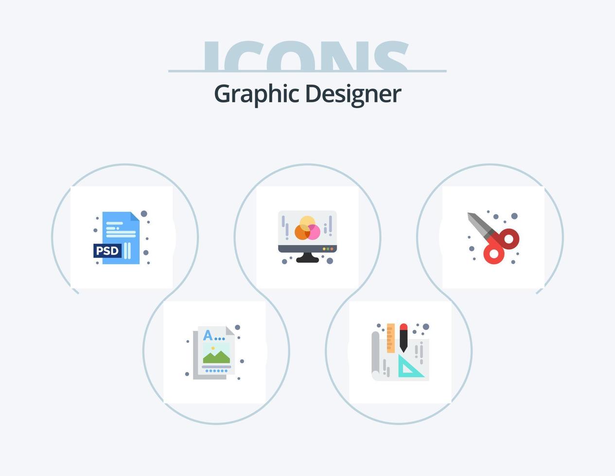 Graphic Designer Flat Icon Pack 5 Icon Design. . scissor tool. psd. graphic design. graphic vector