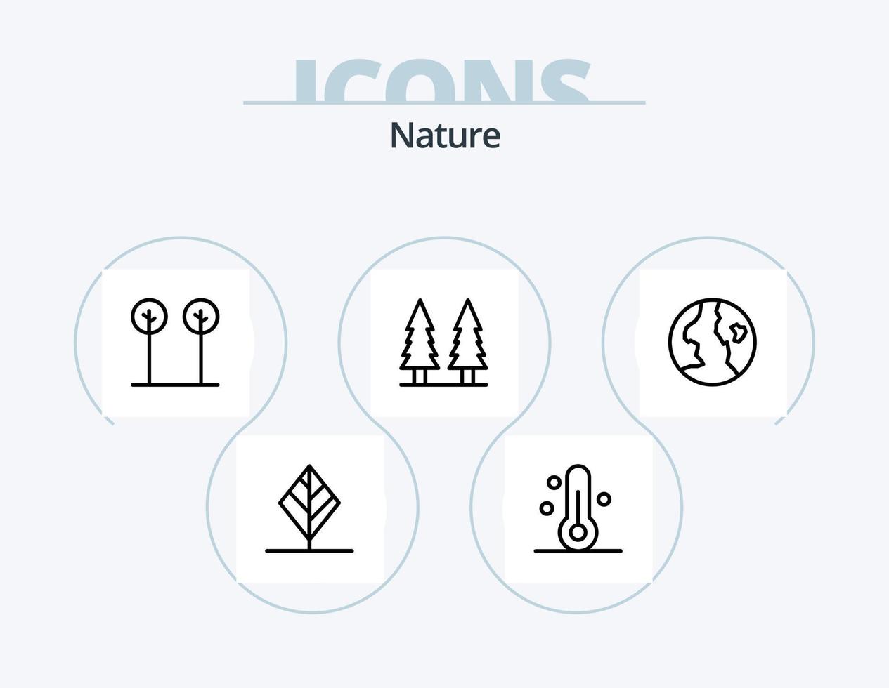 Nature Line Icon Pack 5 Icon Design. sunset. nature. nature. tree. leaf vector