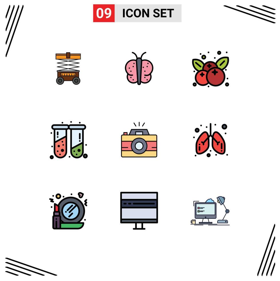 9 Creative Icons Modern Signs and Symbols of image test tubes cherry medical blood Editable Vector Design Elements