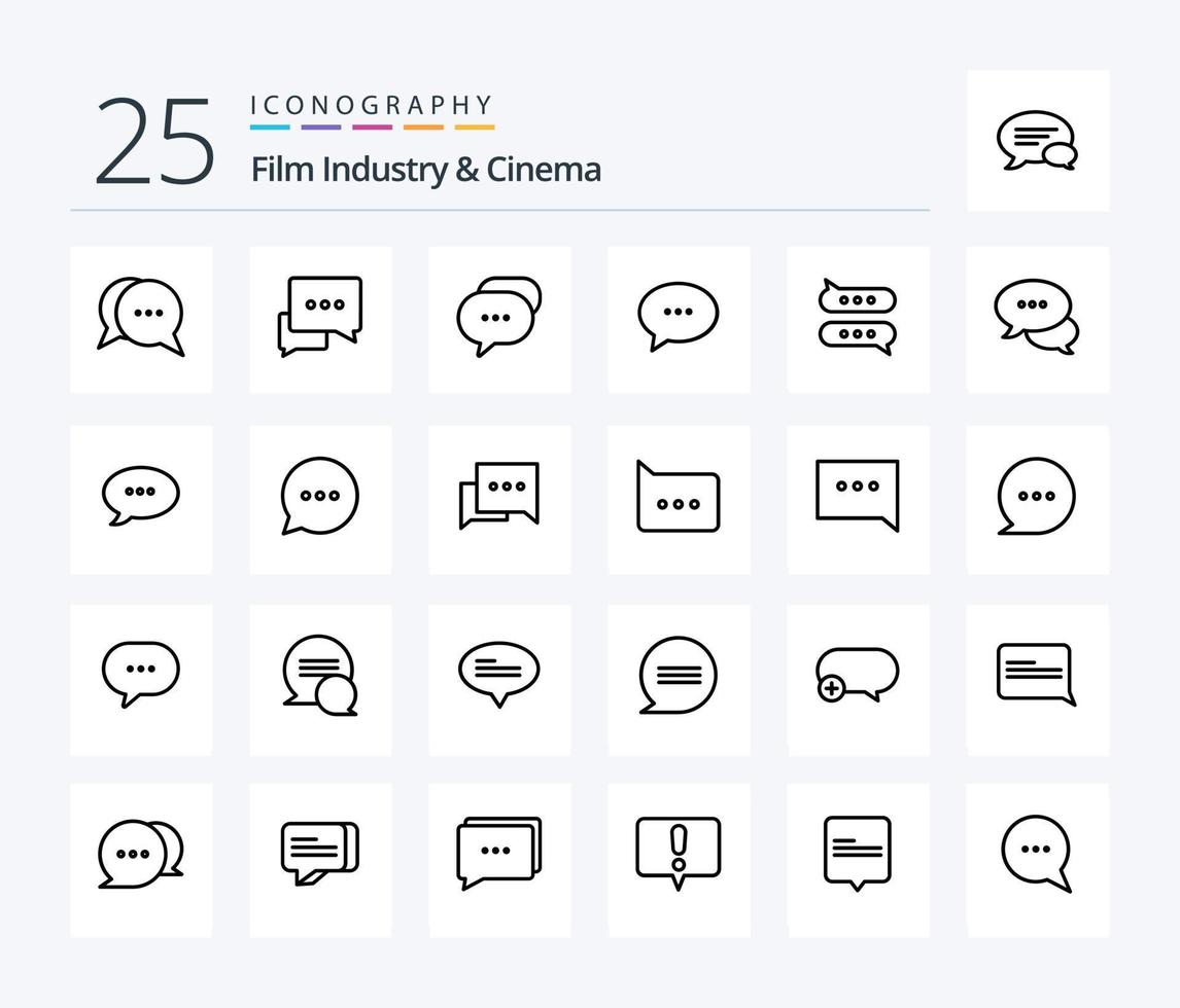 Cenima 25 Line icon pack including messages. chat. bubble. bubble. comment vector