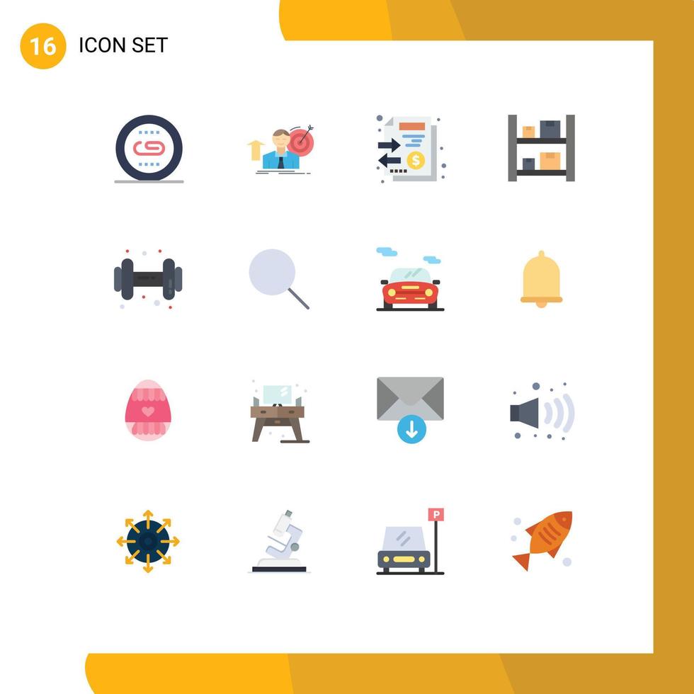 Editable Vector Line Pack of 16 Simple Flat Colors of warehouse boxes achieve box stack Editable Pack of Creative Vector Design Elements
