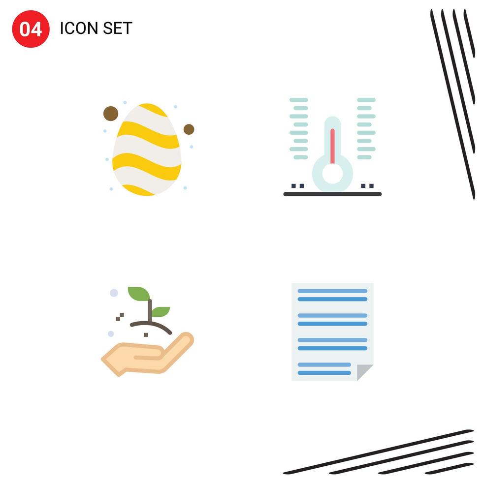 Pack of 4 creative Flat Icons of easter business startup spring hospital hand Editable Vector Design Elements