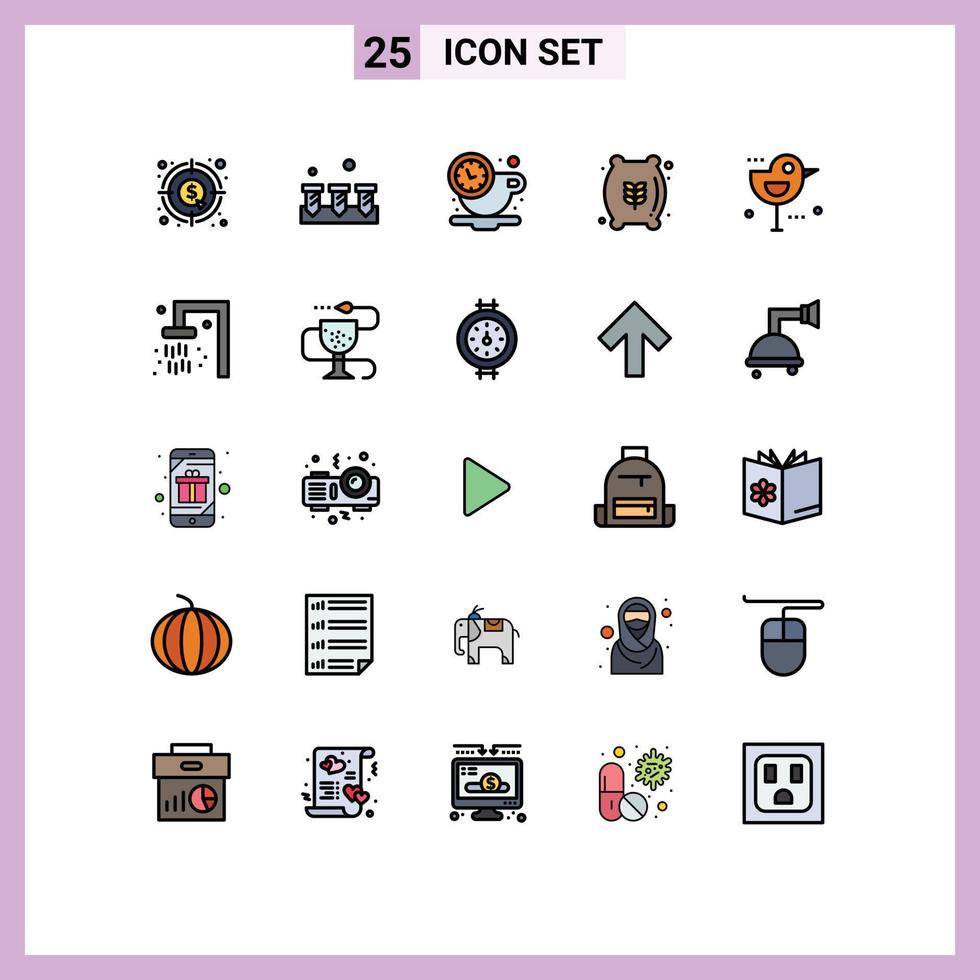 25 Creative Icons Modern Signs and Symbols of autumn flour sack hardware flour bag time Editable Vector Design Elements
