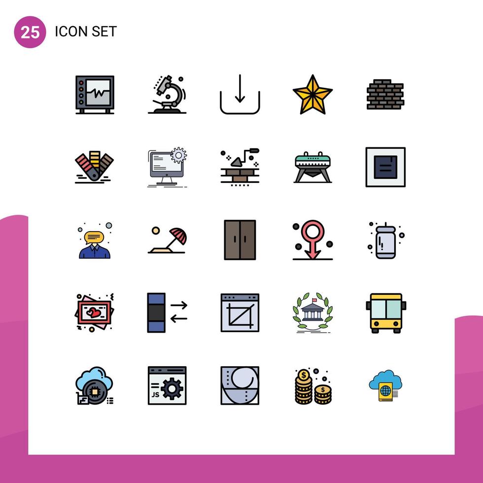 Set of 25 Modern UI Icons Symbols Signs for brick star science holiday christmas Editable Vector Design Elements