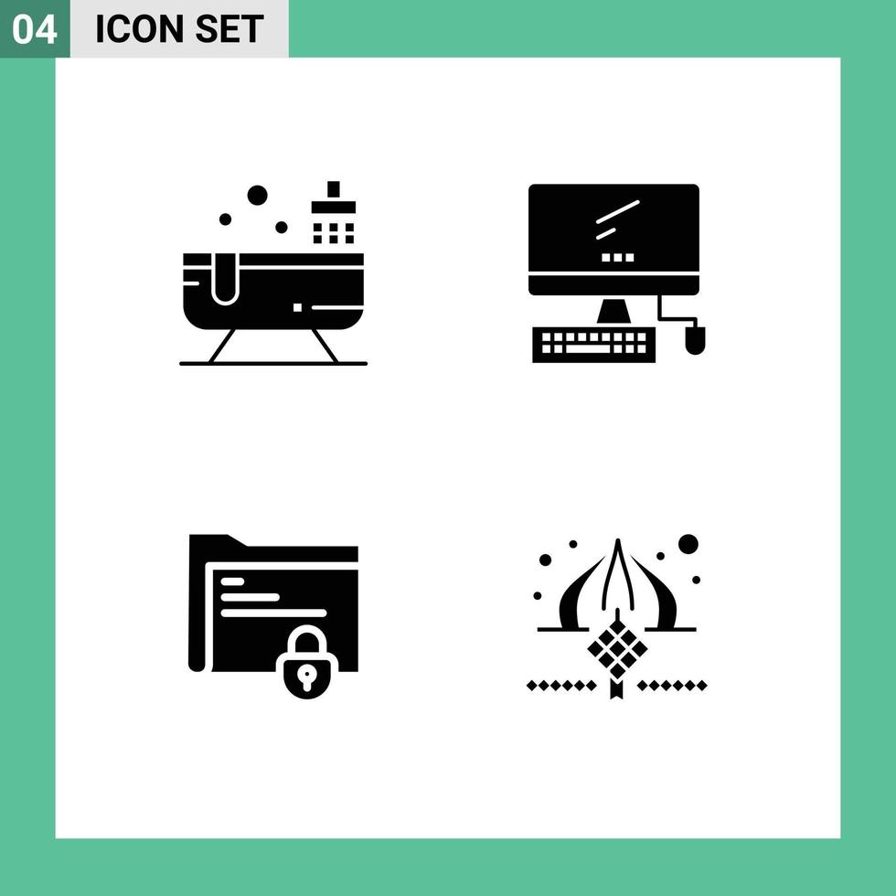 Set of Modern UI Icons Symbols Signs for bathroom document water device gdpr Editable Vector Design Elements