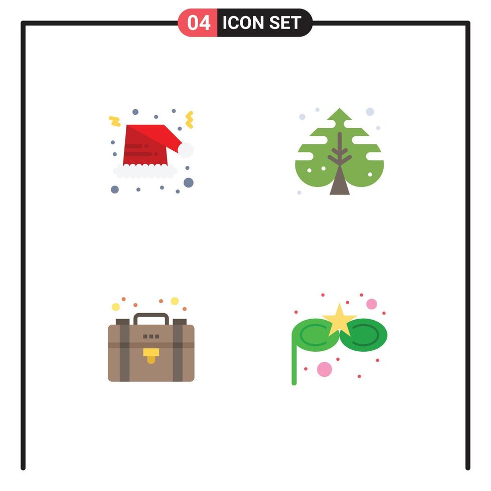 4 Thematic Vector Flat Icons and Editable Symbols of christmas equity xmas creative private Editable Vector Design Elements