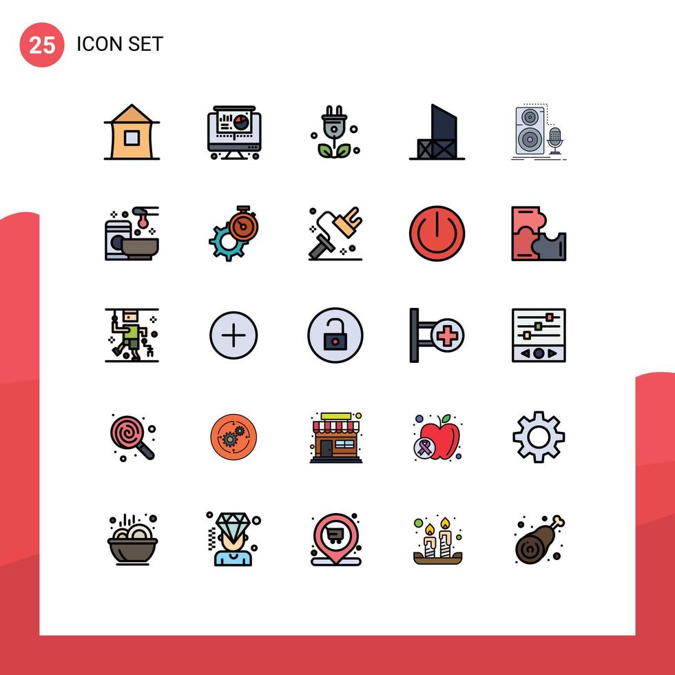 Set of 25 Modern UI Icons Symbols Signs for live rescue plug lifeguard baywatch Editable Vector Design Elements