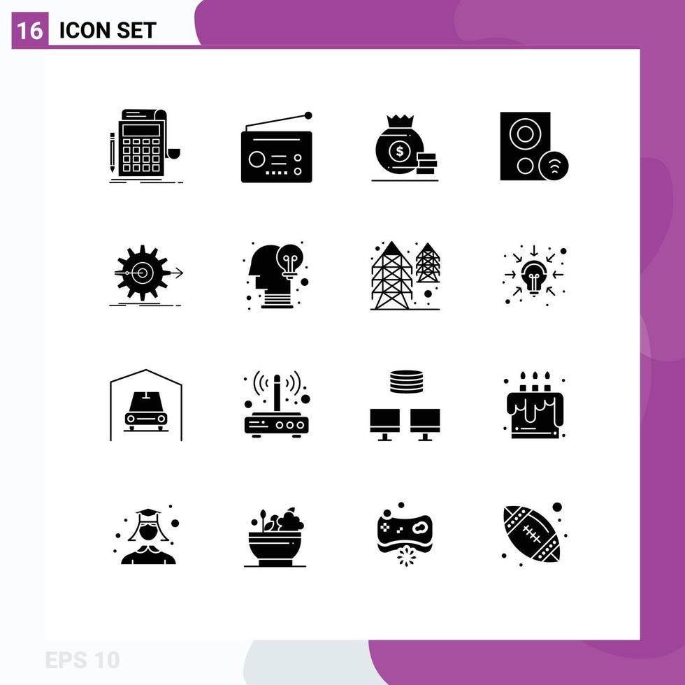 User Interface Pack of 16 Basic Solid Glyphs of signal gadget technology devices american Editable Vector Design Elements