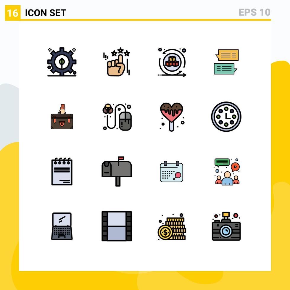 16 Creative Icons Modern Signs and Symbols of business suitcase interactive conversations mail Editable Creative Vector Design Elements