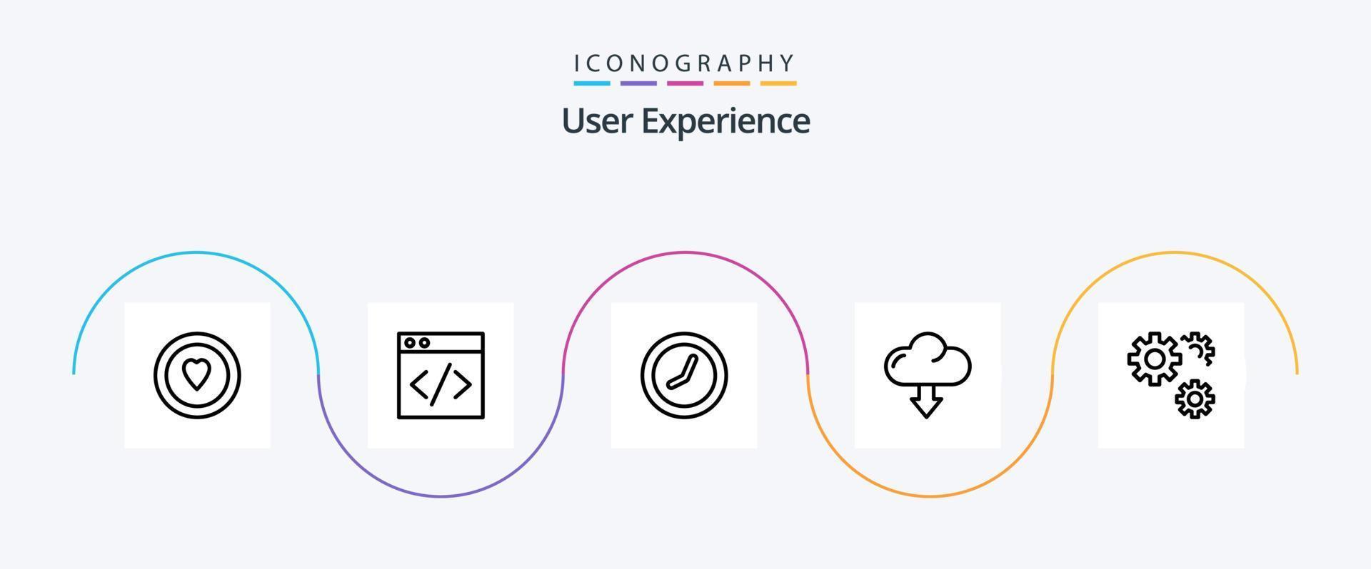 usuario experiencia línea 5 5 icono paquete incluso . abajo . flecha . vector