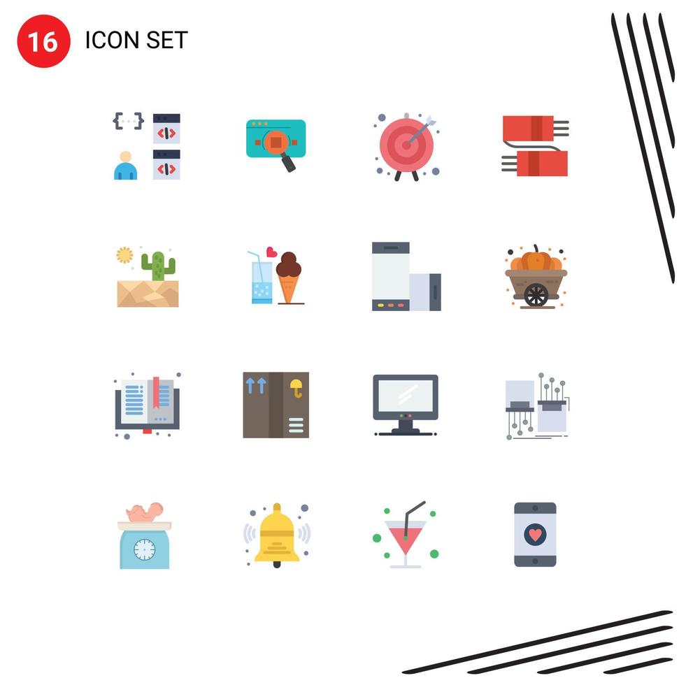 User Interface Pack of 16 Basic Flat Colors of clothing business goal data target arrow Editable Pack of Creative Vector Design Elements