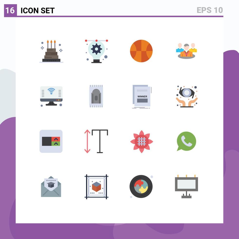 Modern Set of 16 Flat Colors and symbols such as internet conversation illustration gossip group Editable Pack of Creative Vector Design Elements