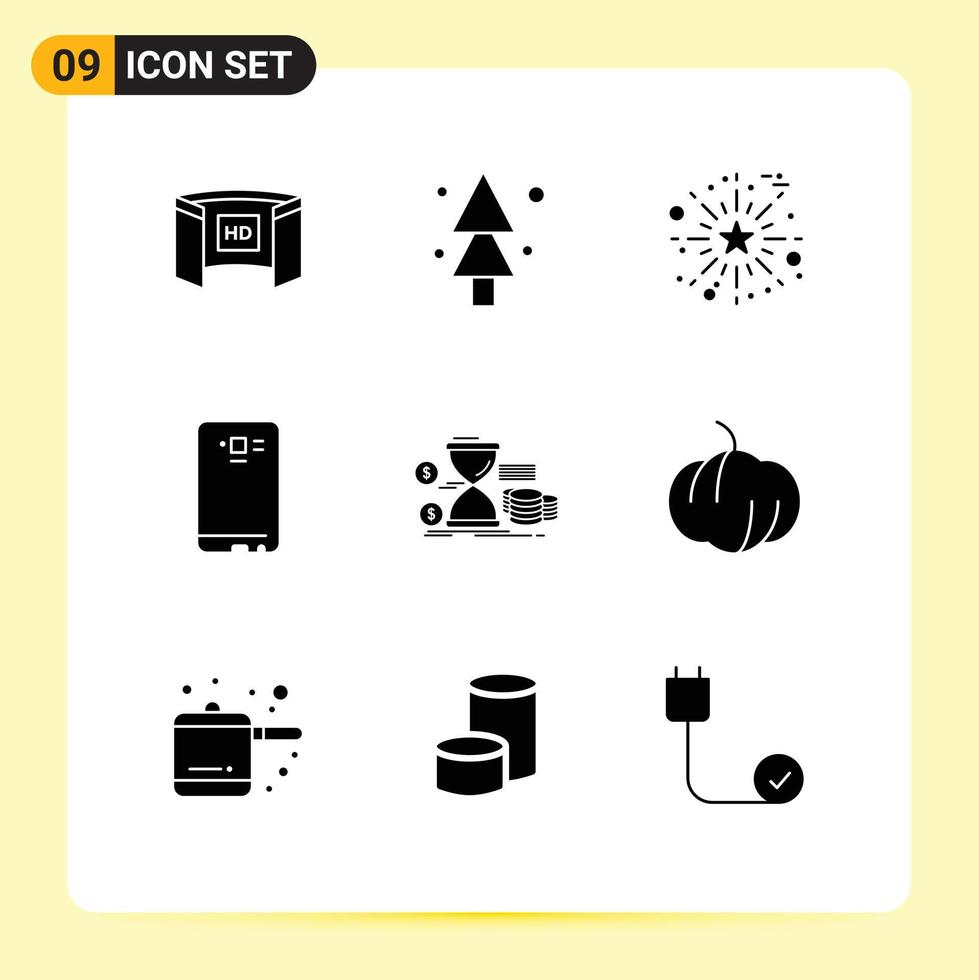 9 Creative Icons Modern Signs and Symbols of camera mobile tree smart phone thanks day Editable Vector Design Elements