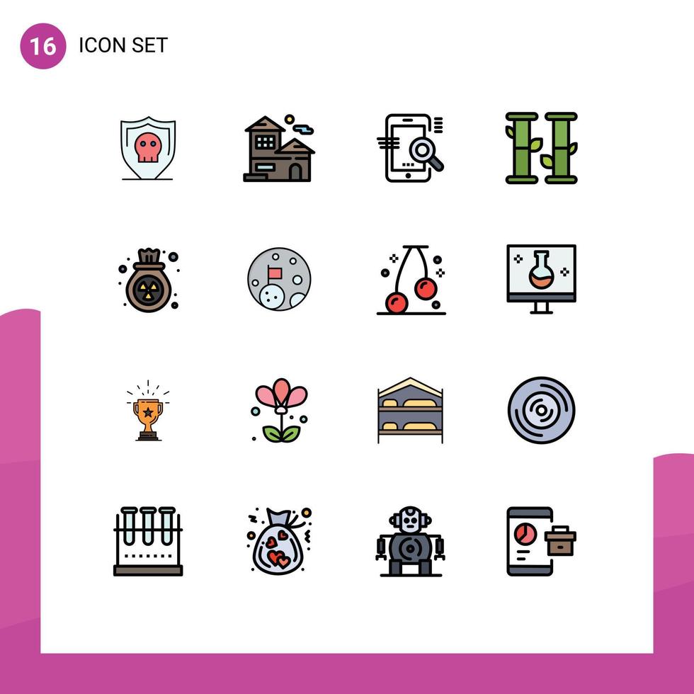 16 Creative Icons Modern Signs and Symbols of pollution summer search nature configuration Editable Creative Vector Design Elements