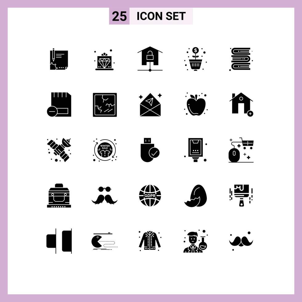 Set of 25 Modern UI Icons Symbols Signs for profit technology premium smart home home Editable Vector Design Elements