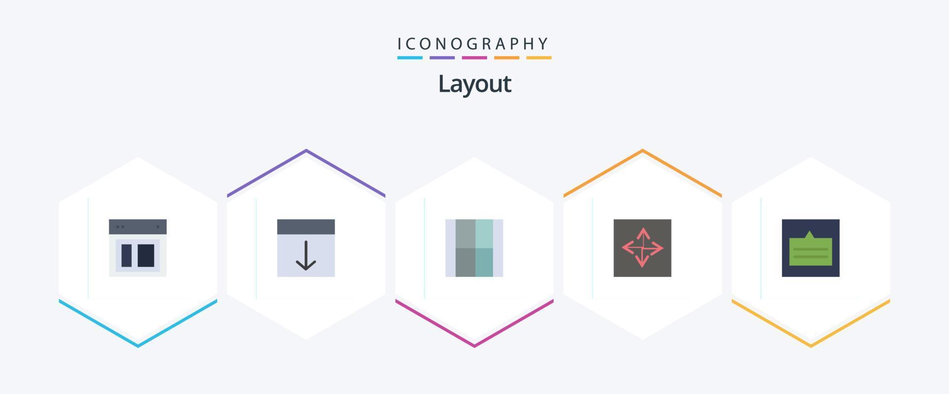 Layout 25 Flat icon pack including arrow. angular. layout. layout. draw vector