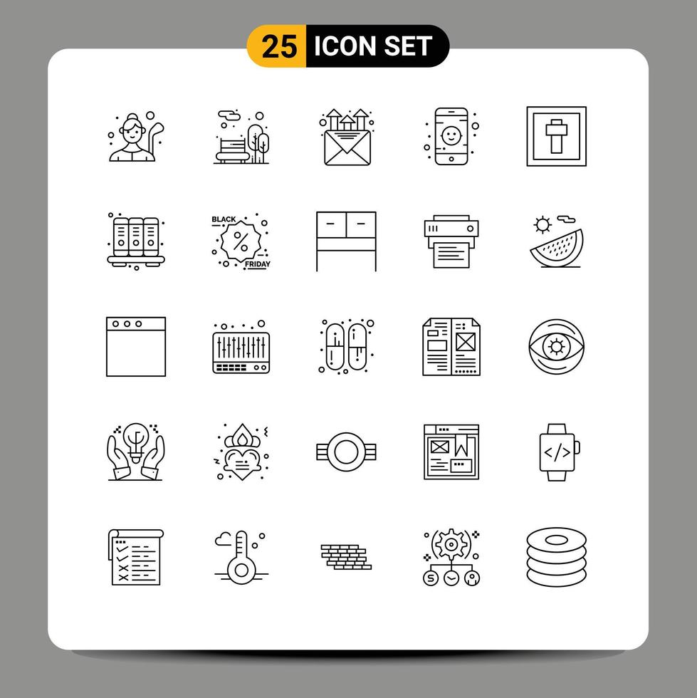 Universal Icon Symbols Group of 25 Modern Lines of holiday cross public toy baby Editable Vector Design Elements