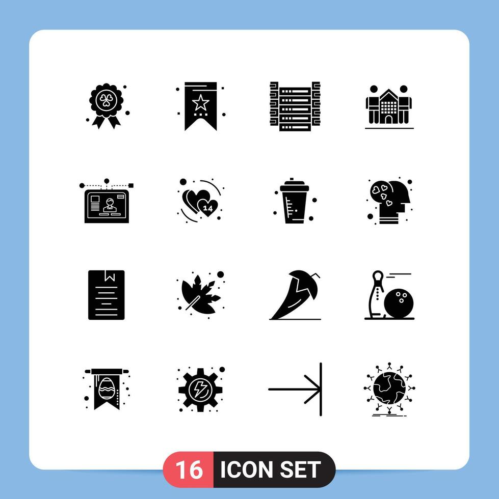 Set of 16 Modern UI Icons Symbols Signs for user interface information life friends Editable Vector Design Elements