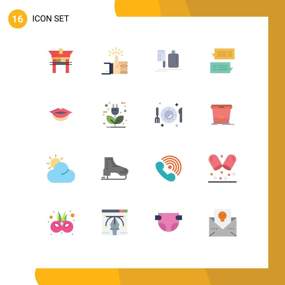 Universal Icon Symbols Group of 16 Modern Flat Colors of message bubble target chat preparation Editable Pack of Creative Vector Design Elements
