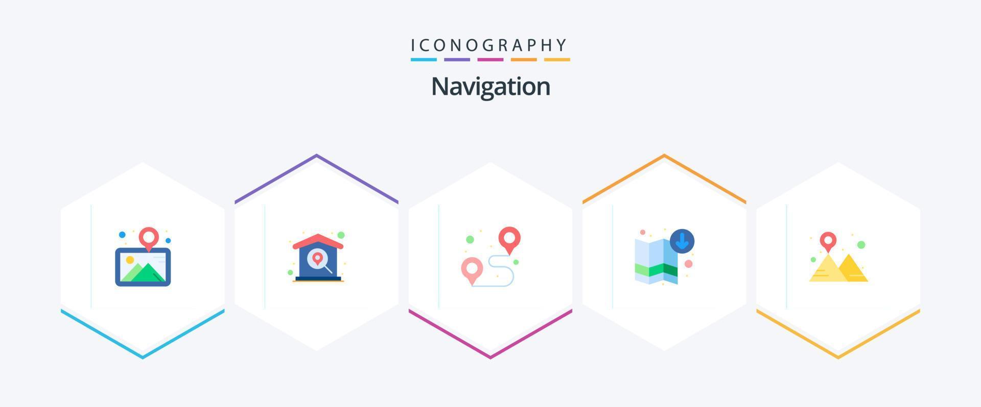 Navigation 25 Flat icon pack including download. sign. location. route. location vector