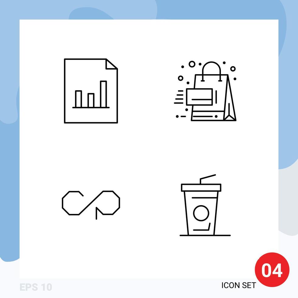 4 Creative Icons Modern Signs and Symbols of analytics crypto sales shopping beverage Editable Vector Design Elements