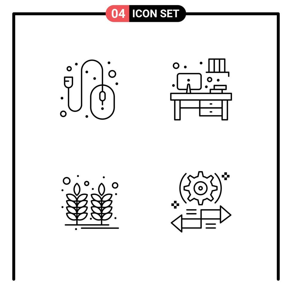 User Interface Pack of 4 Basic Filledline Flat Colors of computer india control workplace setting Editable Vector Design Elements