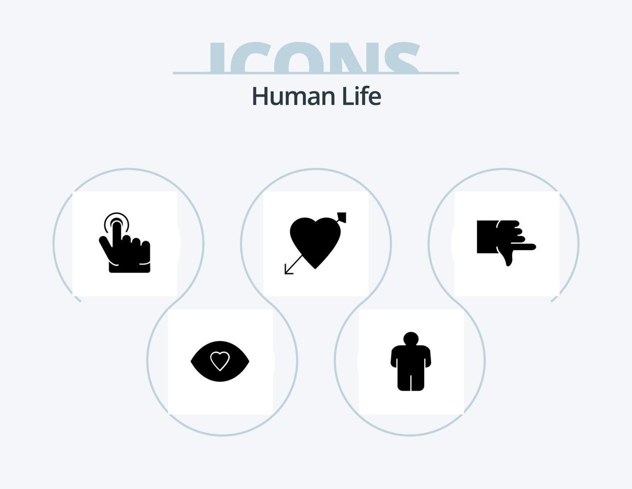 humano glifo icono paquete 5 5 icono diseño. votar. abajo. dedo. disgusto. amor vector