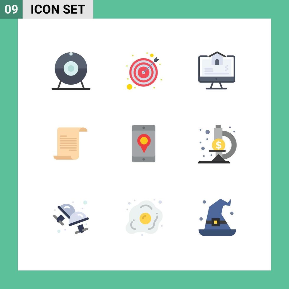 9 Universal Flat Colors Set for Web and Mobile Applications location cell real mobile text Editable Vector Design Elements