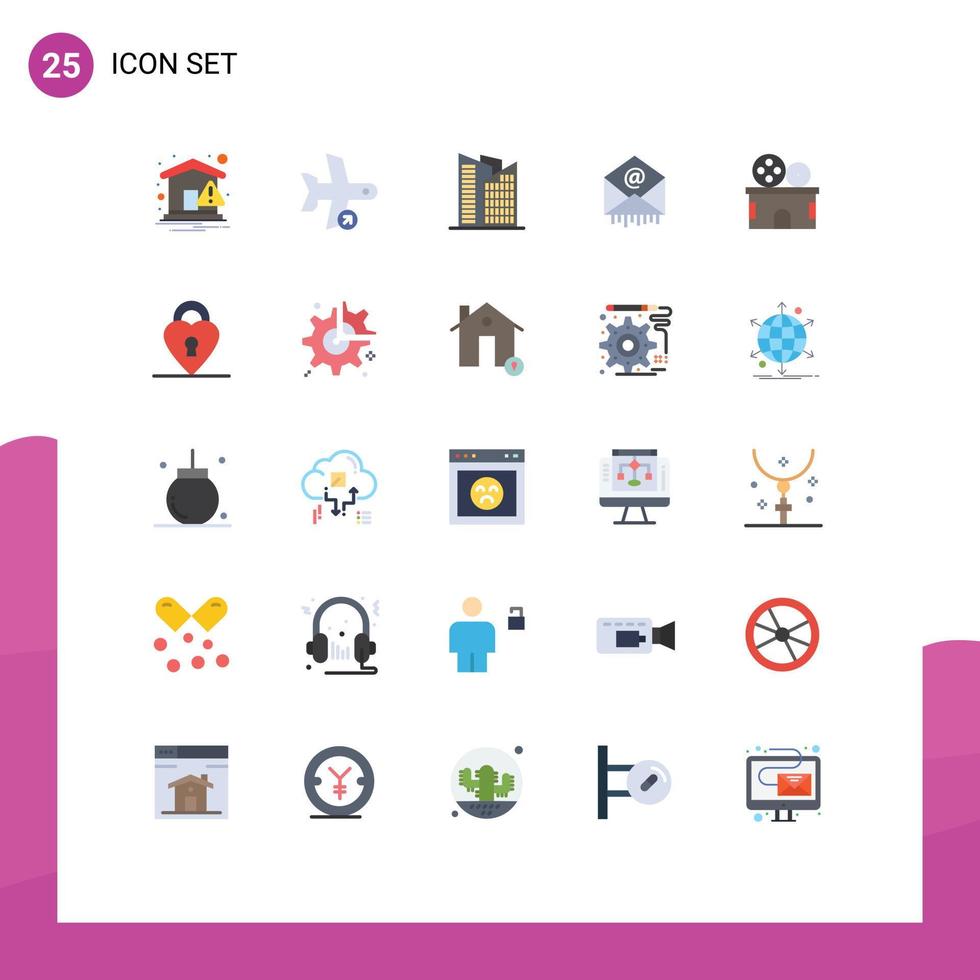 Stock Vector Icon Pack of 25 Line Signs and Symbols for entertainment business transport mail e Editable Vector Design Elements