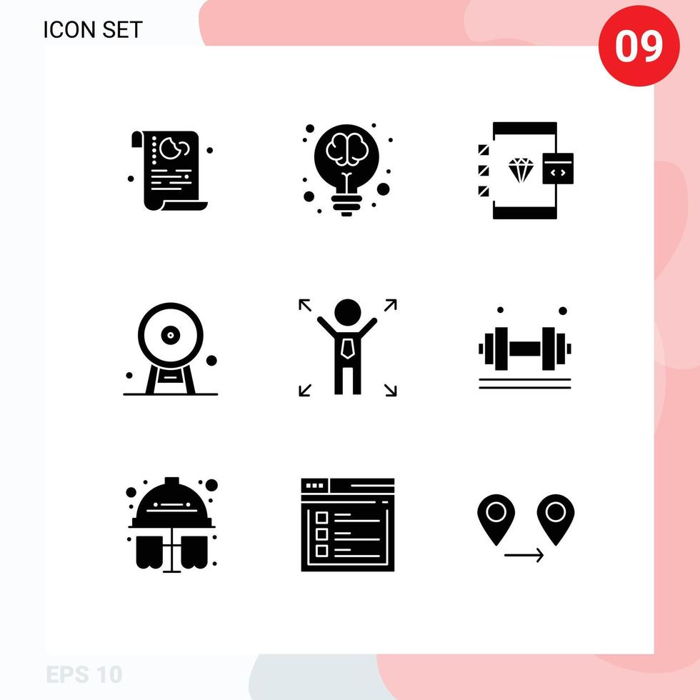 User Interface Pack of 9 Basic Solid Glyphs of ferris wheel architecture light development coding Editable Vector Design Elements