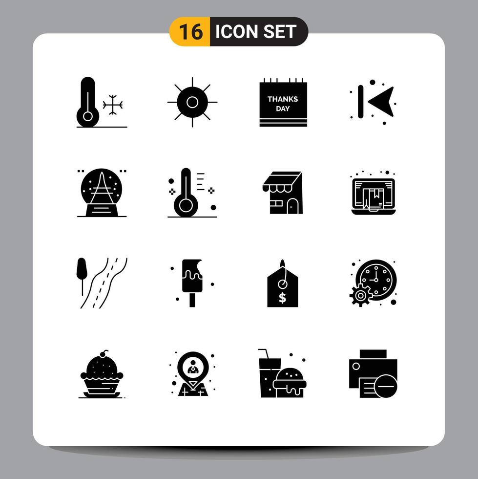 16 Creative Icons Modern Signs and Symbols of holiday back calendar forward thanksgiving Editable Vector Design Elements