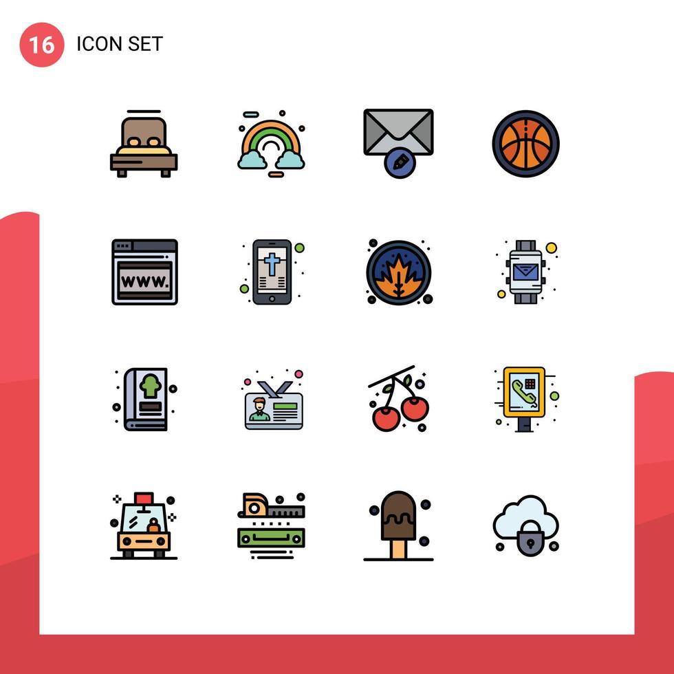 Set of 16 Modern UI Icons Symbols Signs for webpage seo irish education Editable Creative Vector Design Elements