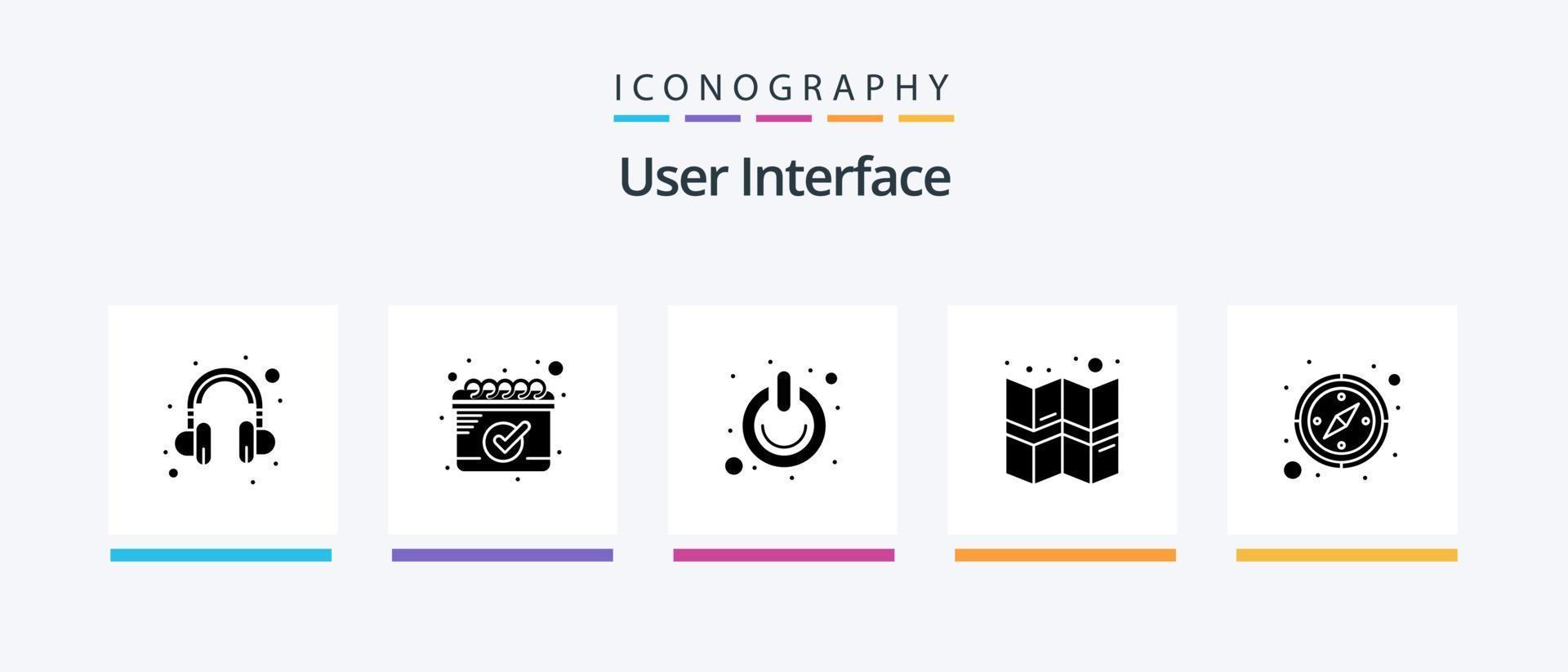 User Interface Glyph 5 Icon Pack Including . direction. on. compass. location. Creative Icons Design vector