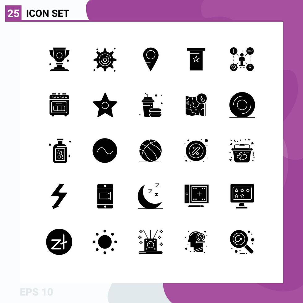 25 Creative Icons Modern Signs and Symbols of add talent location user podium Editable Vector Design Elements