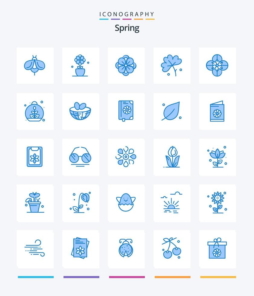 Creative Spring 25 Blue icon pack  Such As easter. spring. anemone. plant. growing vector