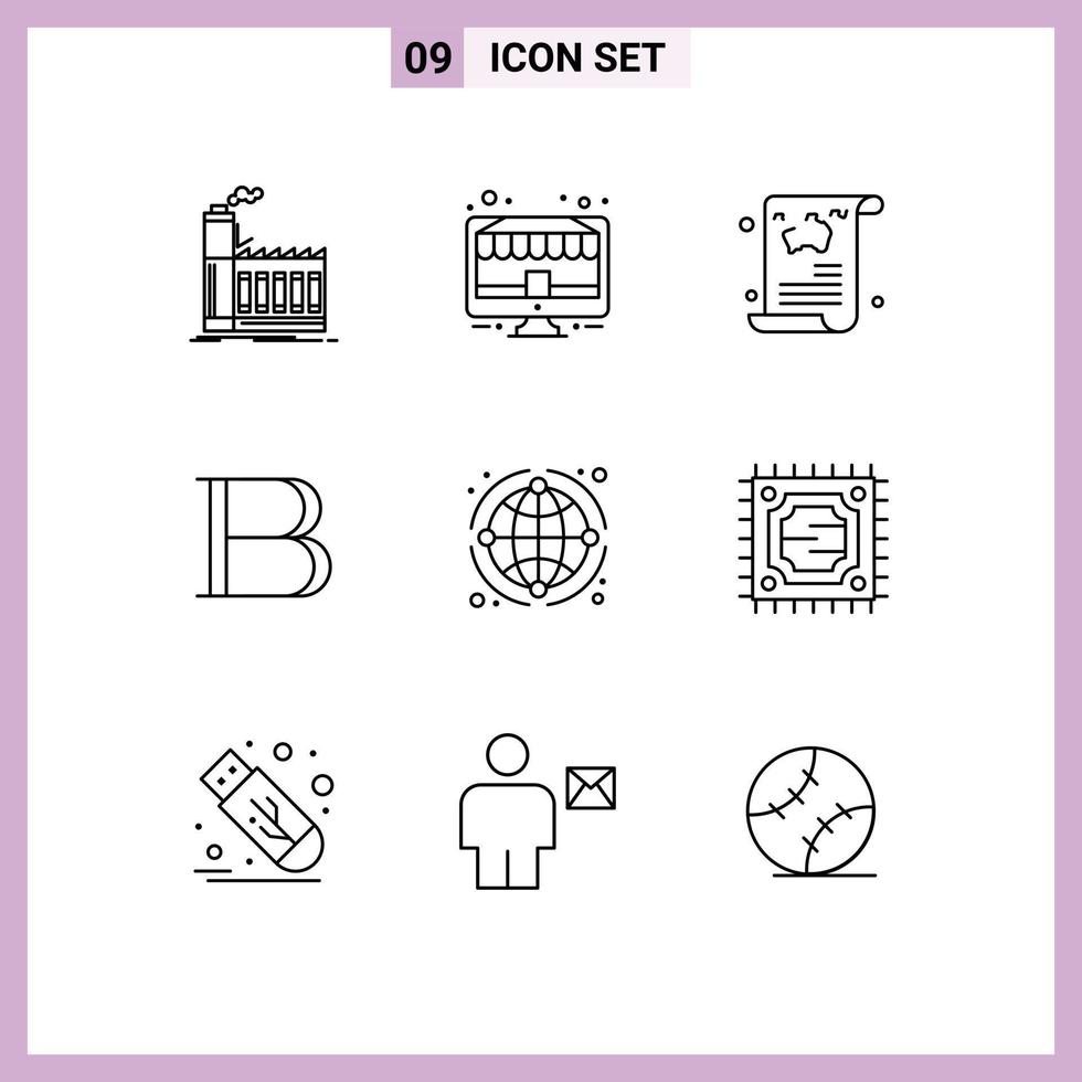 Editable Vector Line Pack of 9 Simple Outlines of crypto black coin monitor guide article Editable Vector Design Elements