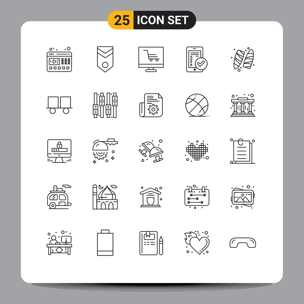 25 Line concept for Websites Mobile and Apps smartphone secure stripes mobile startup Editable Vector Design Elements