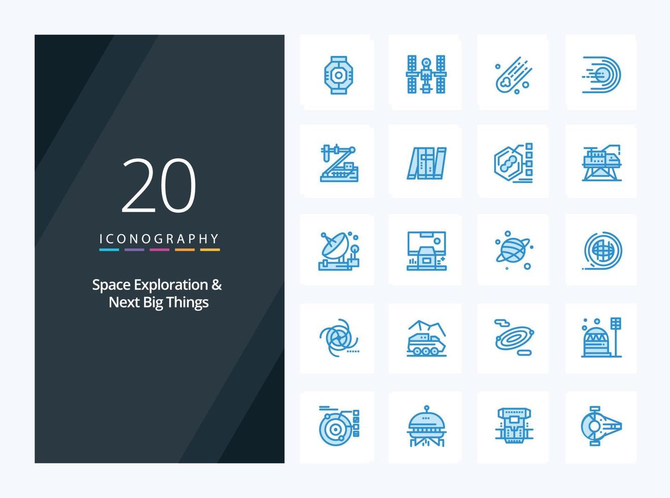 20 Space Exploration And Next Big Things Blue Color icon for presentation vector