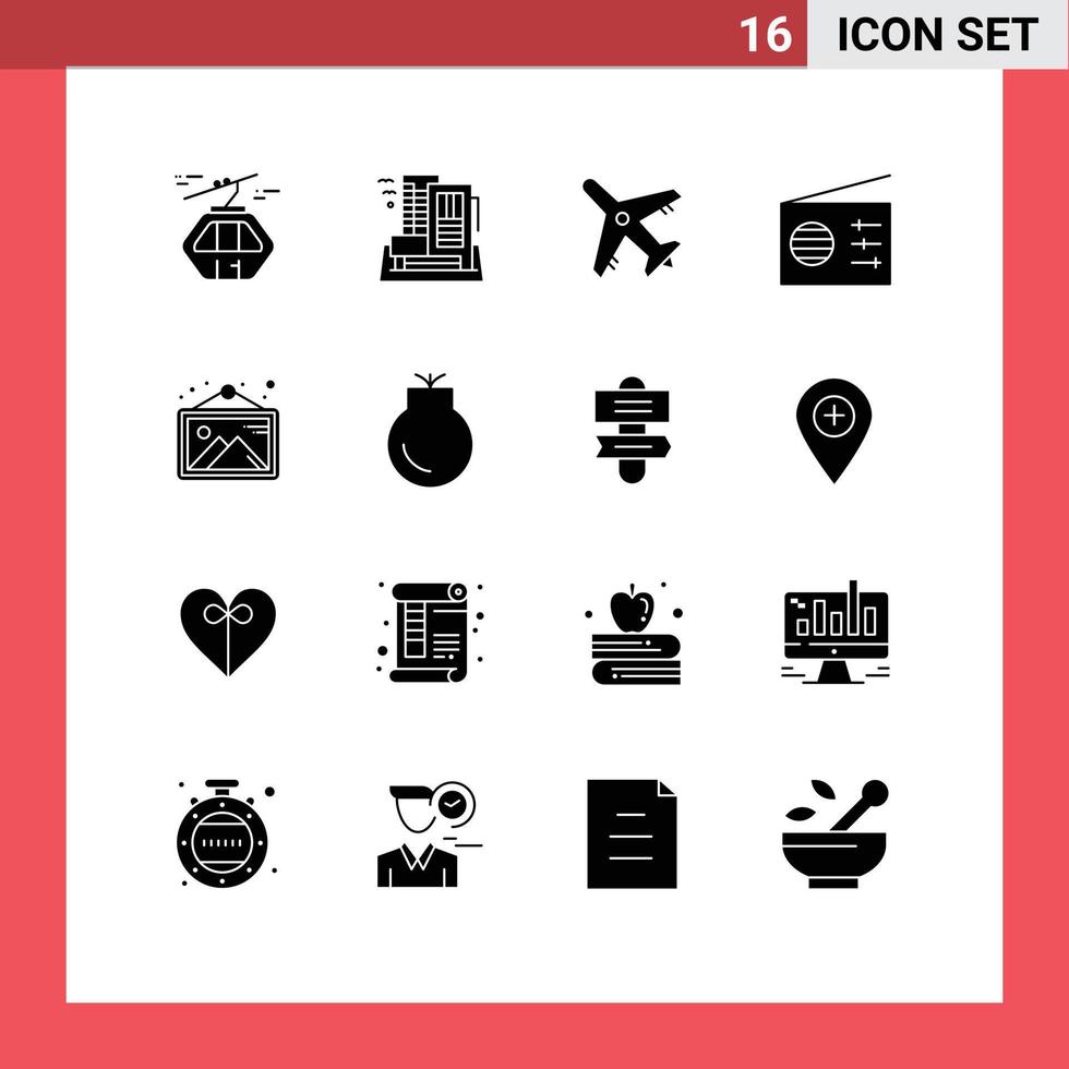 16 Creative Icons Modern Signs and Symbols of image signal home radio vacation Editable Vector Design Elements