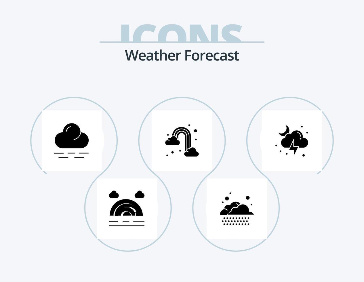 Weather Glyph Icon Pack 5 Icon Design. . moon. weather. lightning. cloud vector