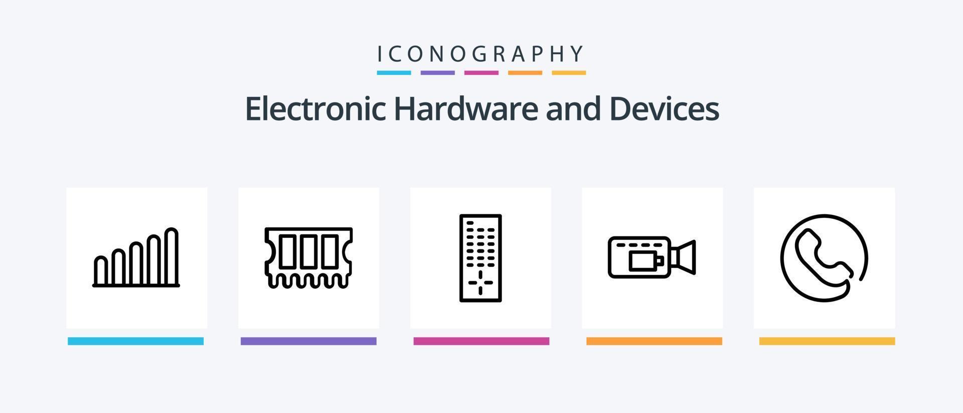 Devices Line 5 Icon Pack Including . call. wifi. Creative Icons Design vector