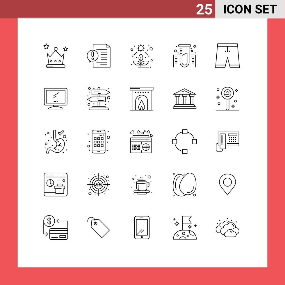 Line Pack of 25 Universal Symbols of accessories lab file experiment succulent Editable Vector Design Elements