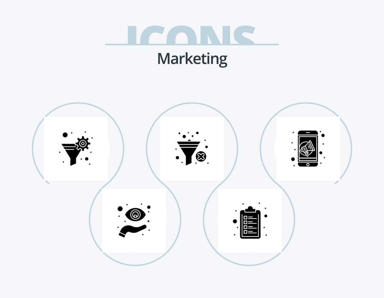 Marketing Glyph Icon Pack 5 Icon Design. marketing. filter. data filter. sort. filter vector